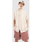 T-shirt - Dobby Rayé - 51% Lin, 49% Rayonne - Knoopjes in Hout