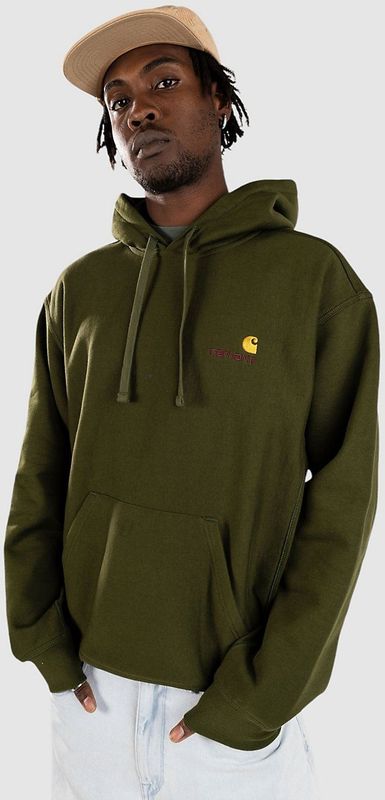 Carhartt WIP - Hooded American Script Sweat - Groen - Heren - Katoen