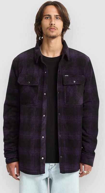 Volcom - Bowered Overshirt - Heren Polar Fleece Overhemd - Gewatteerde Taffeta Voering