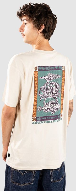 BILLABONG - Shirt 'Fauna' - Ivoor - Cyaan Blauw - Lila - Oranje