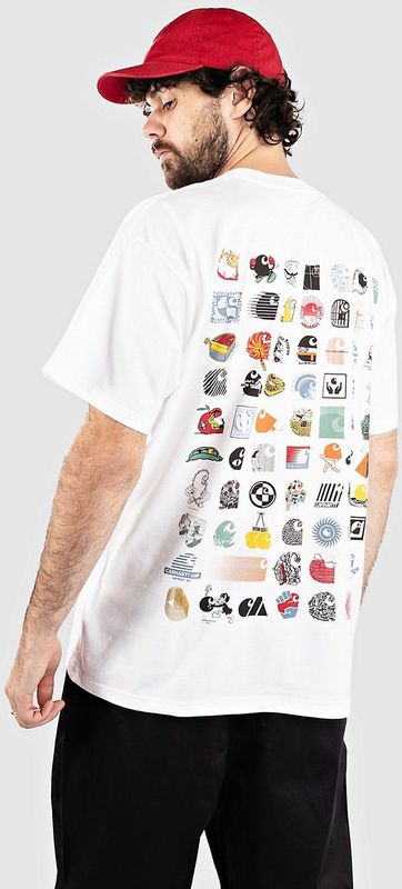 Carhartt WIP - Shirt - Smaragd - Kwartmouw - Ronde Hals - Motiefprint