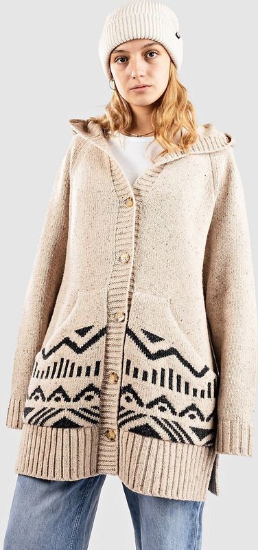 Passenger - Snoozle - Gebreide Cardigan - Beige - Met Capuchon