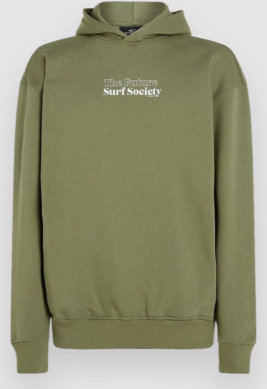 Future Surf Society - Hoodie - Grijs - Katoenmix - Artwork Op De Borst