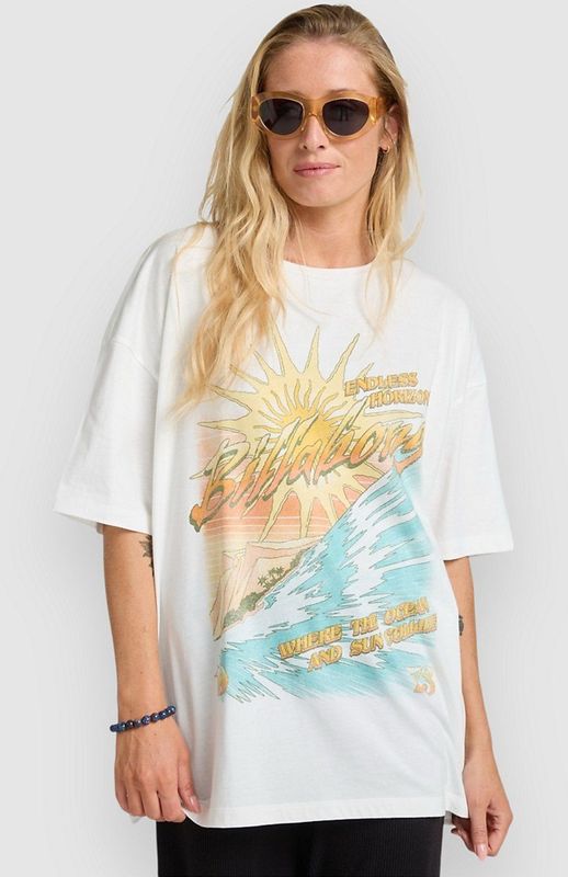 BILLABONG - WHERE THE SUN C - Oversized Shirt - Hemelsblauw - Geel - Mandarijn - Wit