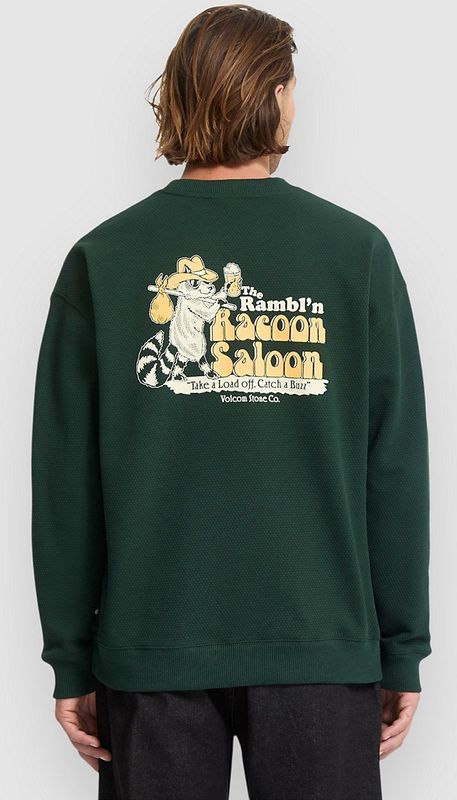 Volcom Sweatshirt 'RACOON'  geel / donkergroen / offwhite
