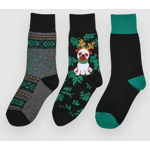 Urban Classics - Sokken - Grijs Gemêleerd / Jade Groen / Zwart / Offwhite - 3 Pack