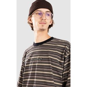 VANS - Shirt 'Cameron' - Gestreept T-shirt - Cappuccino - Donkerbruin - Donkergroen - Zwart