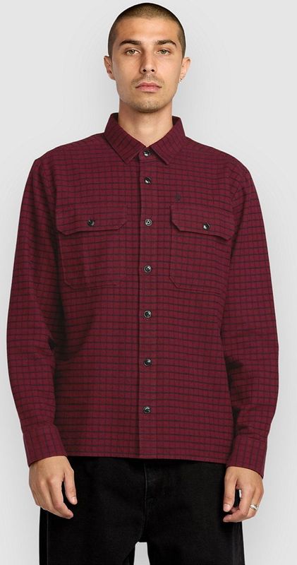 Volcom - Augustone - Overhemd - Navy / Merlot - Lange Mouw