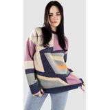 Iriedaily - Fady - Gebreide Trui - Marine - Lichtblauw - Lila - Oranje