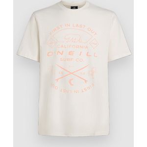O'NEILL - Shirt - Pink / Wit - Jersey - Ronde Hals - Kwartmouw
