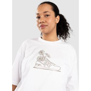 New Balance - WT43556 - T-shirt - Wit - 100% Katoen