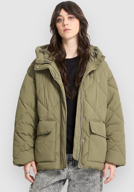 Volcom - OUT OF - Gewatteerde Jas - Olijfgroen - Met Capuchon