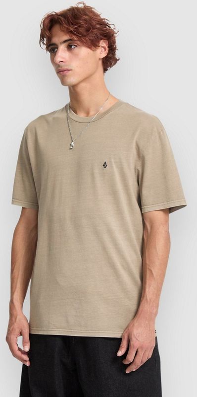 Volcom - SOLID STONE - Shirt - Donkerbeige - Kwartmouw