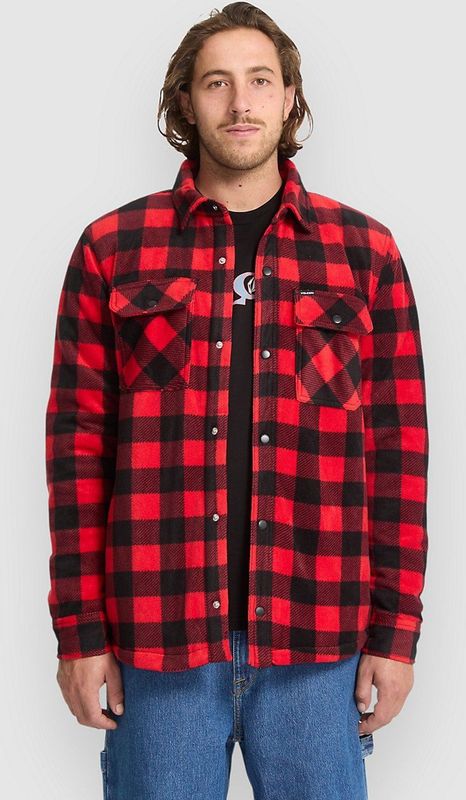Volcom - Bowered Fleece LS Shirt - Rood - Blouses