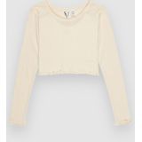 Roxy - Hey Yeah Yeah Pointelle - Kort Slimfit T-shirt - Lange Mouw - Meisjes 4-16