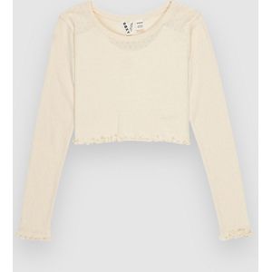 Roxy - Hey Yeah Yeah Pointelle - Kort Slimfit T-shirt - Lange Mouw - Meisjes 4-16