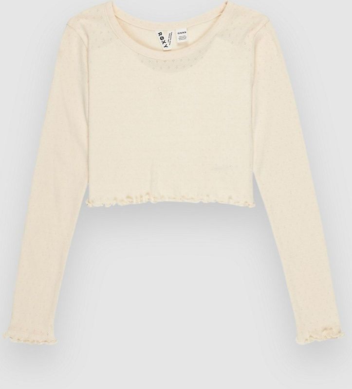 Roxy - Hey Yeah Yeah Pointelle - Kort Slimfit T-shirt - Lange Mouw - Meisjes 4-16