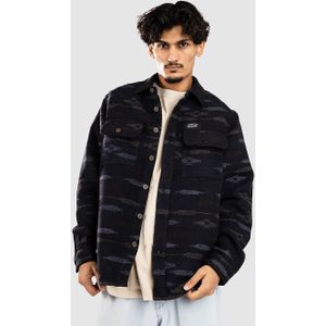 Oxbow - Nightfall Jacquard Overshirt - Heren Overhemd - Deep Marine - Wol