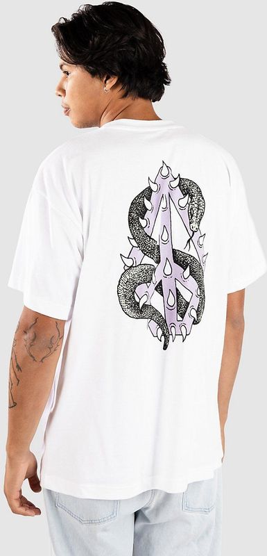 Volcom - Snake Peace - T-shirt - Wit - Losse Pasvorm - Korte Mouwen