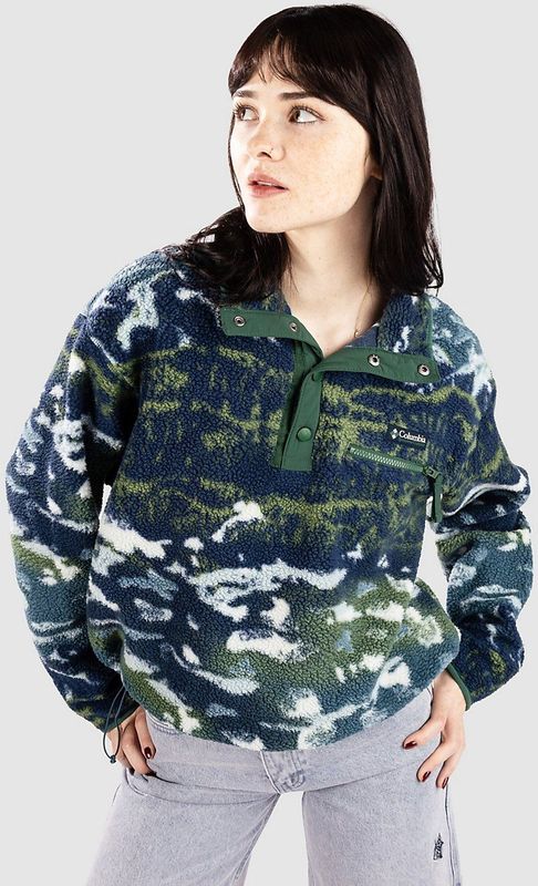 Columbia - Helvetia II Printed Cropped Half Snap - Fleece - Groen