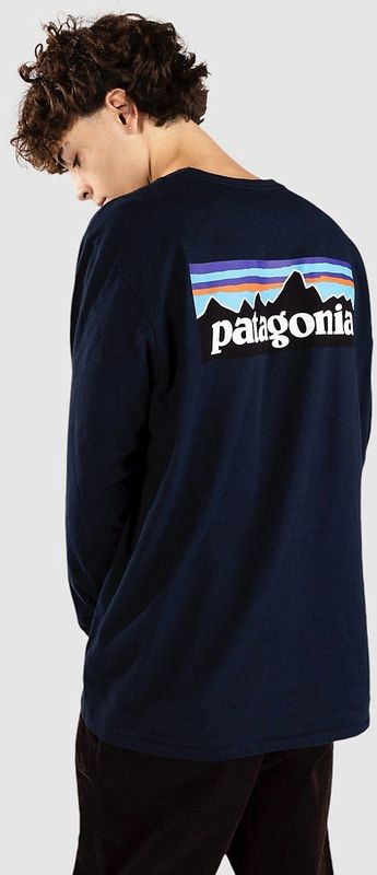 Patagonia Longsleeve P-6 Logo Responsibili Tee - Kleur New Navy