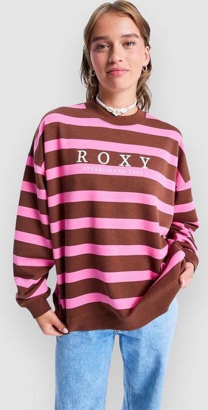 Roxy - Strictly Stripes - Oversized Trui - Rood/Roze