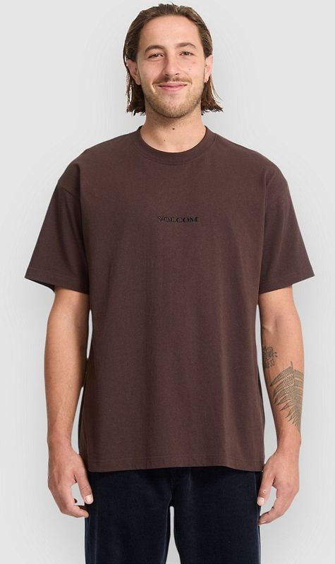 Volcom - Stone LSE - T-shirt - Donkerbruin - Katoen - Losse Pasvorm