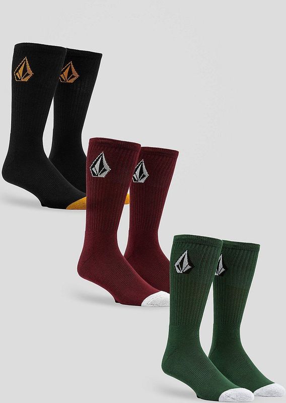 Volcom - Sokken - Bourgogne Zwart Wit - Katoen - Tekst Print