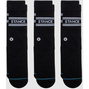 Stance - 3-Pak Crew Sokken - Zwart - Badstof - Verstevigde Hiel en Neus