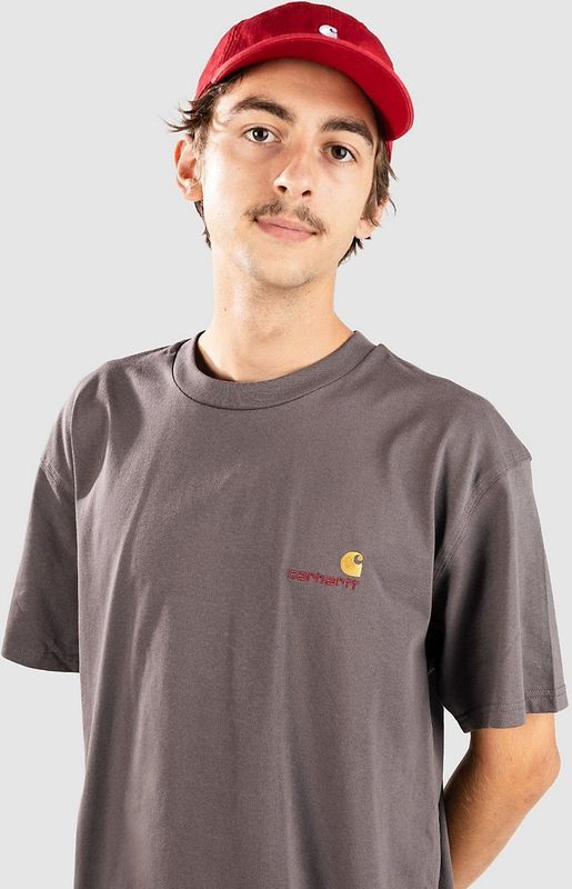 Carhartt WIP - American Script - T-shirt - Grijs - Kwartmouw