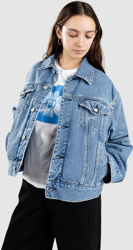 Tussenjas - Stamp - Denim - Effen - Normale Pasvorm