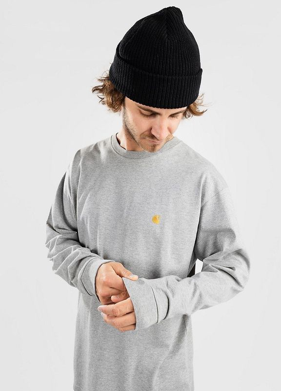 Carhartt WIP - Chase Long Sleeve T-Shirt - Grijs - Heren - Katoen