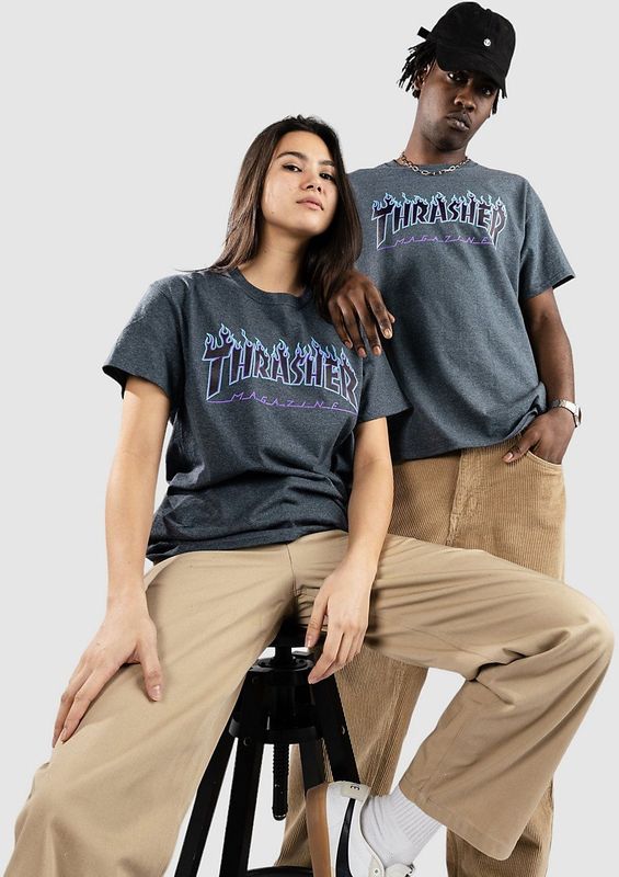 Thrasher - Flame T-Shirt - Zwart