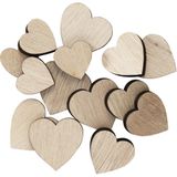 Houten figuren - 36 stuks - hartjes