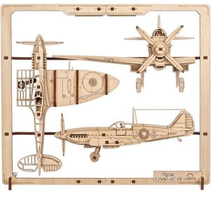 Ugears houten 2.5D puzzel - Fighter Aircraft