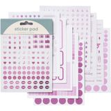 Sticker pad - 20 vellen - roze