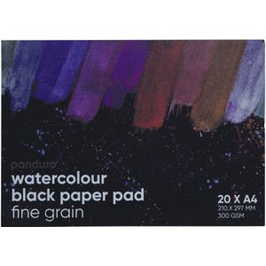 Panduro blok aquarelpapier - A4 - zwart