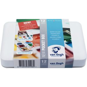 van Gogh aquarelverf pocket box - 12 halve napjes - basic