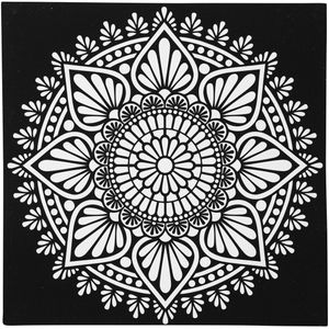 Voorbedrukt canvasdoek - 30x30 cm - mandala