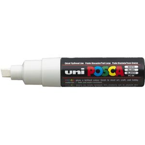 POSCA acrylmarker - beitelpunt PC-8K - 8 mm - wit