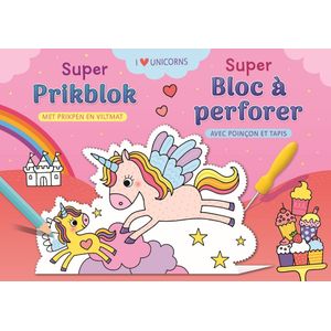 Kleurboek - super prikblok - I love unicorns