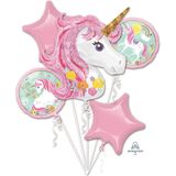 folie ballonnen - unicorn 5 stuks