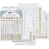Sticker pad - 20 vellen - groen/beige