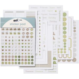 Sticker pad - 20 vellen - groen/beige