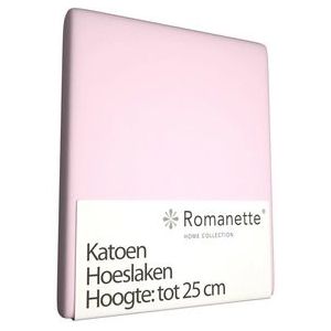 Katoenen Hoeslaken Romanette Roze-180 x 200 cm