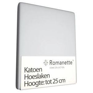 Katoenen Hoeslaken Romanette Lichtgrijs-160 x 200 cm