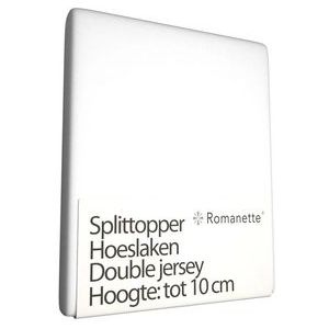 Double Jersey Split Topper Hoeslaken Romanette Wit-Lits-Jumeaux (160 x 200/210/220 cm)
