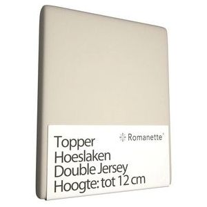 Topper Hoeslaken Romanette Camel (Double Jersey)-1-persoons (80/90/100 x 200/210/220 cm)
