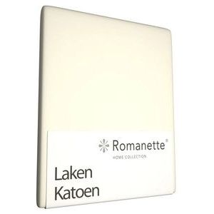 Romanette Luxe Katoen Laken Tweepersoons 200x260 - Ivoor