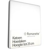 Katoenen Hoeslaken Romanette Wit-200 x 200 cm
